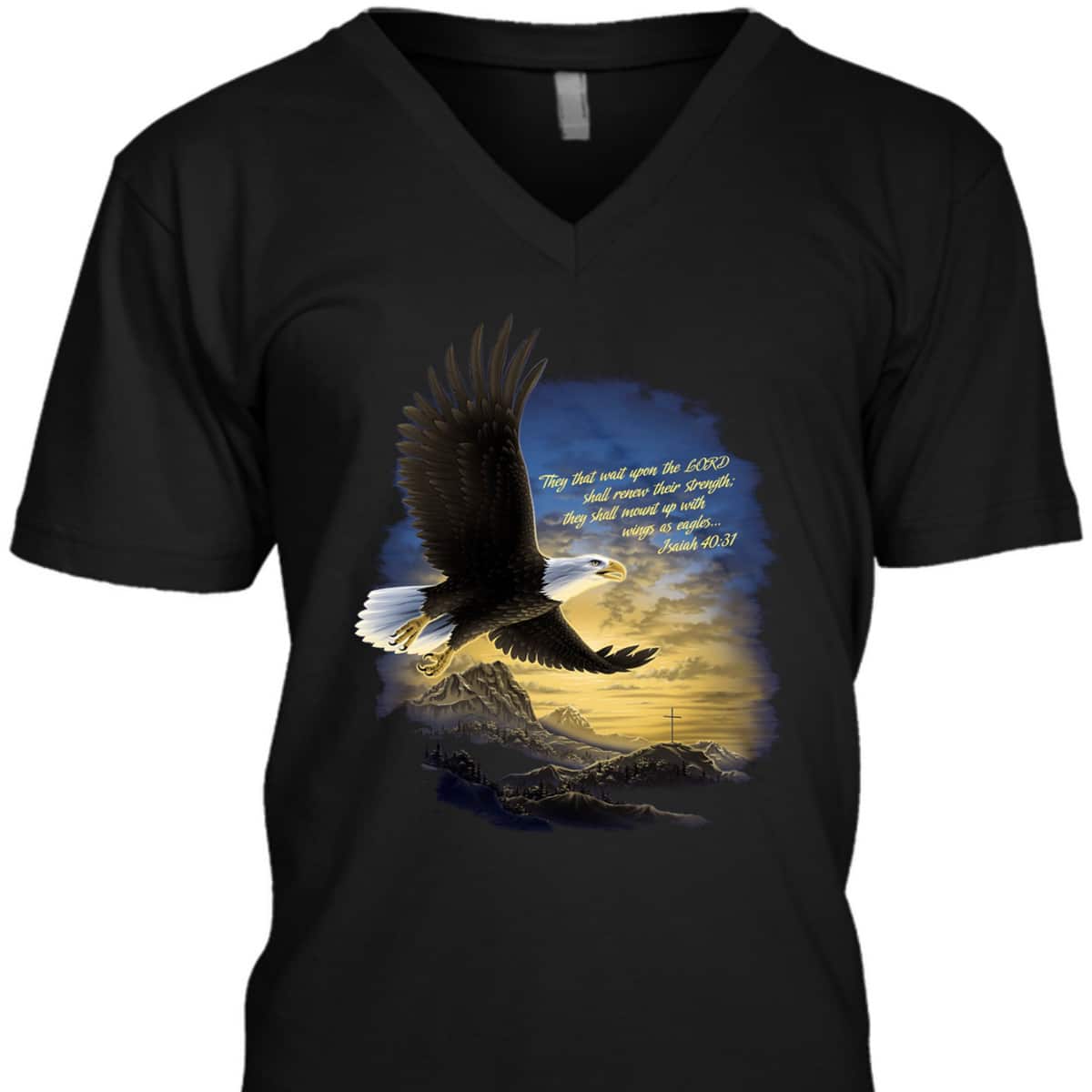 Wings As Eagles Isaiah 40:31 T-Shirt Christian Religion Bible Verse Gift Wings As Eagles Isaiah 40:31 T-Shirt Christian Religion Bible Verse Gift