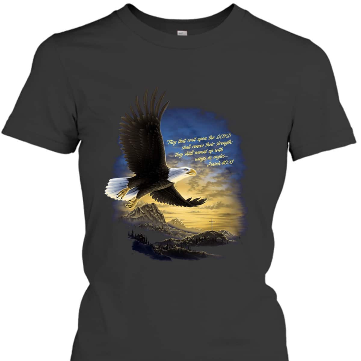 Wings As Eagles Isaiah 40:31 T-Shirt Christian Religion Bible Verse Gift