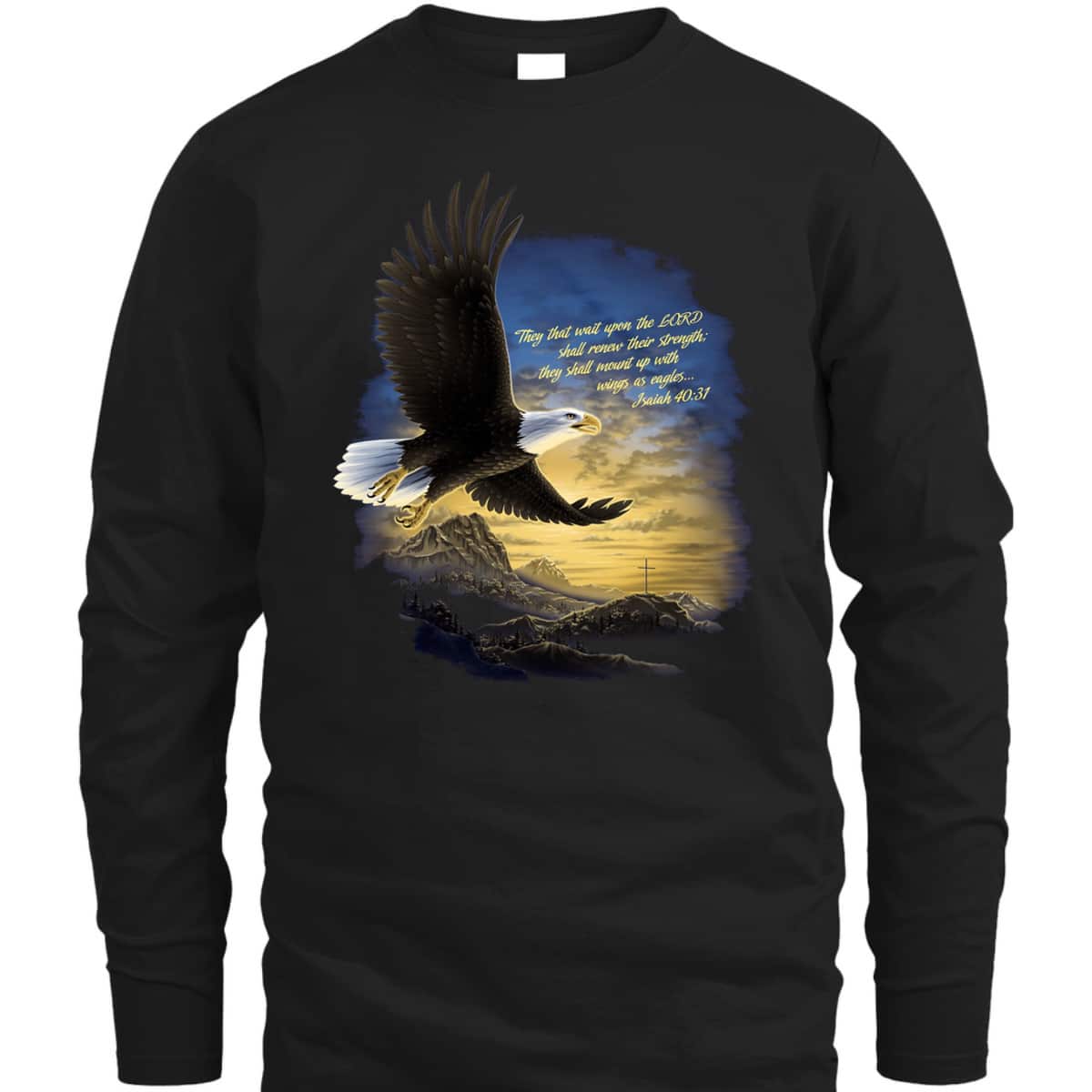 Wings As Eagles Isaiah 40:31 T-Shirt Christian Religion Bible Verse Gift Wings As Eagles Isaiah 40:31 T-Shirt Christian Religion Bible Verse Gift