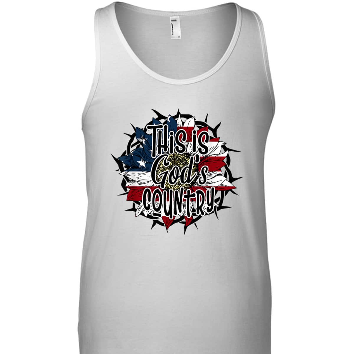 This Is God's USA Country T-Shirt American Flag Sunflower This Is God's USA Country T-Shirt American Flag Sunflower