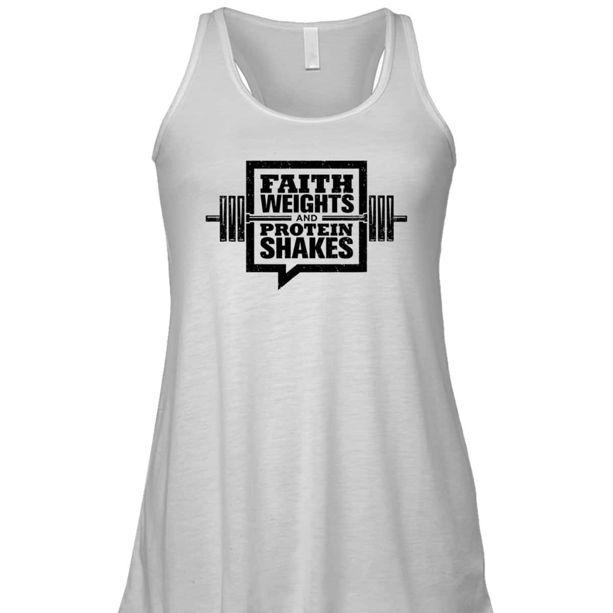 Faith Weights And Protein Shakes T-Shirt Christian Gymer Gift