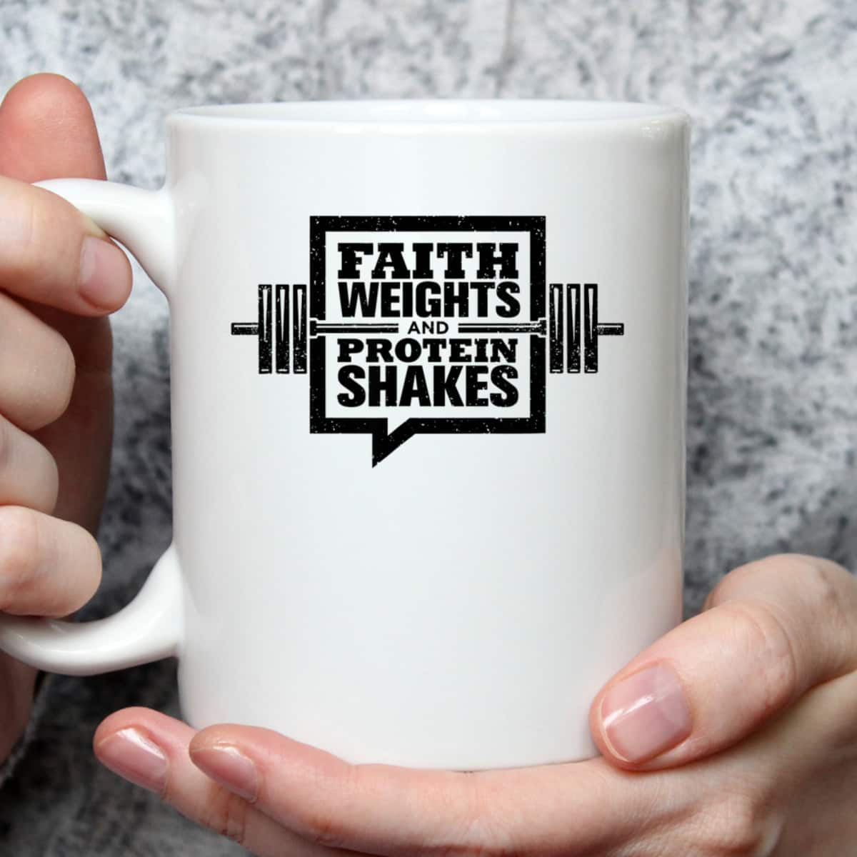 Faith Weights And Protein Shakes T-Shirt Christian Gymer Gift