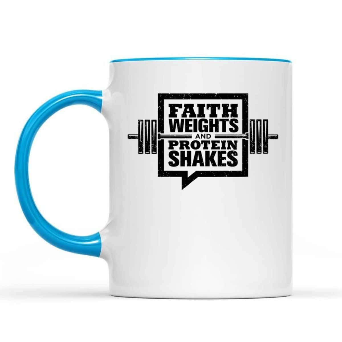 Faith Weights And Protein Shakes T-Shirt Christian Gymer Gift