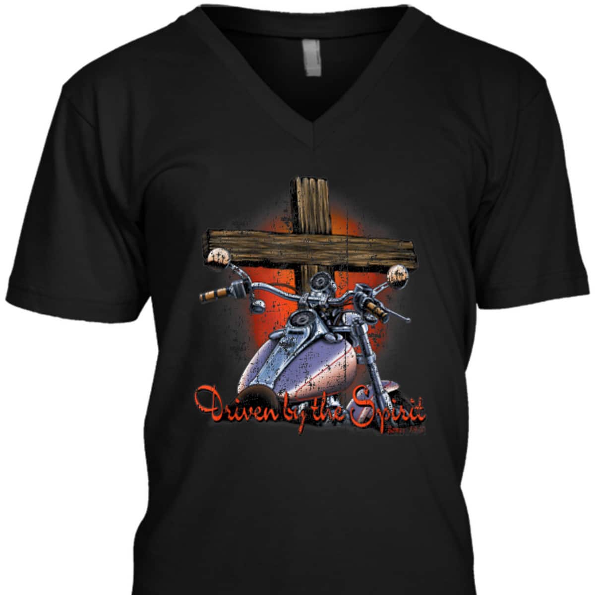 Driven By The Spirit Cool Vintage Christian Biker T-Shirt