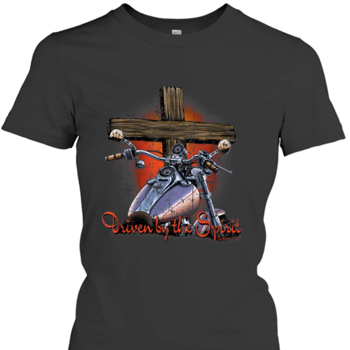 Driven By The Spirit Cool Vintage Christian Biker T-Shirt