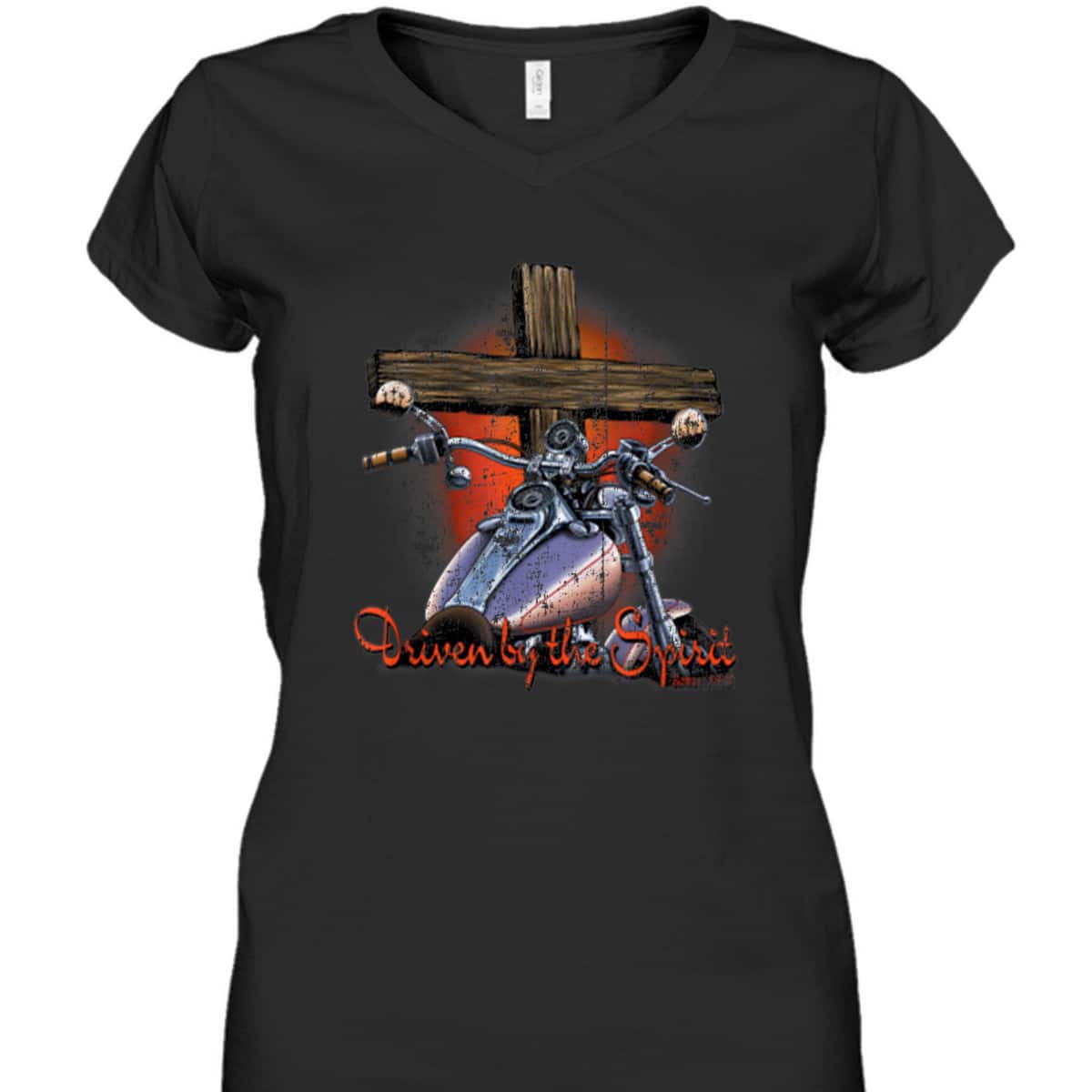 Driven By The Spirit Cool Vintage Christian Biker T-Shirt