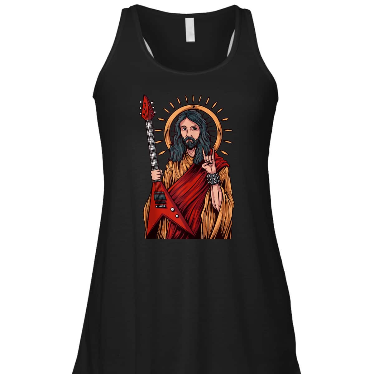 Jesus The Heavy Metal Guitarist Funny Christian T-Shirt