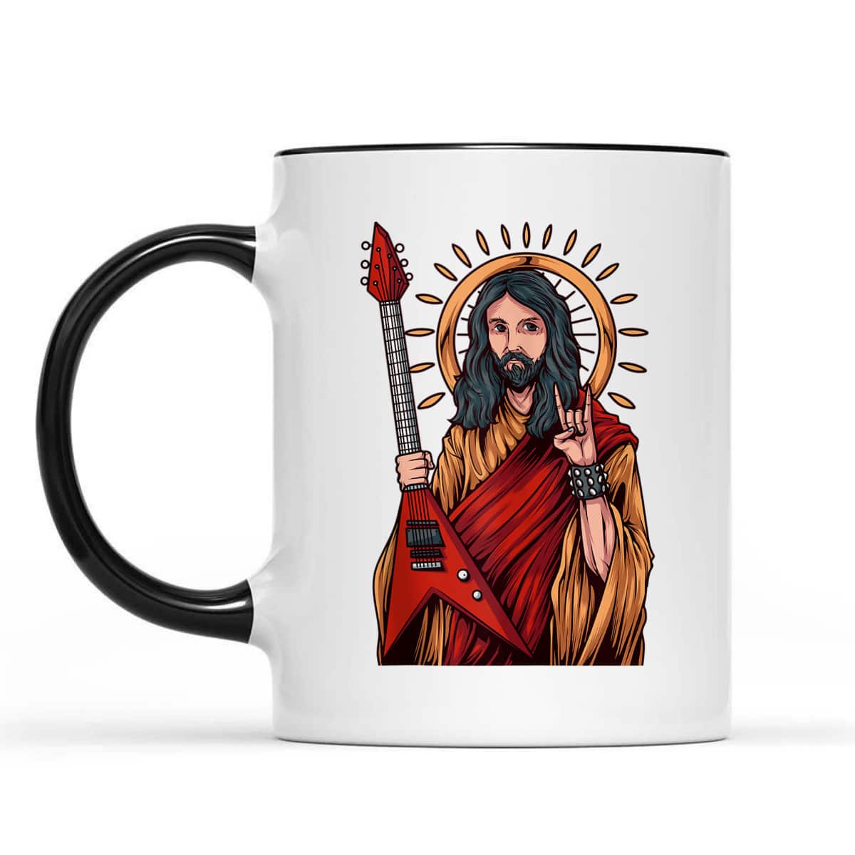 Jesus The Heavy Metal Guitarist Funny Christian T-Shirt