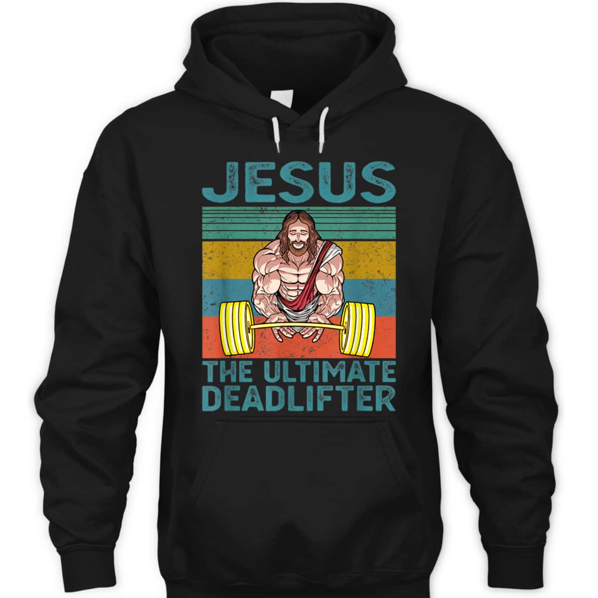 Vintage Funny Christian Gymer T-Shirt Jesus The Ultimate Deadlifter