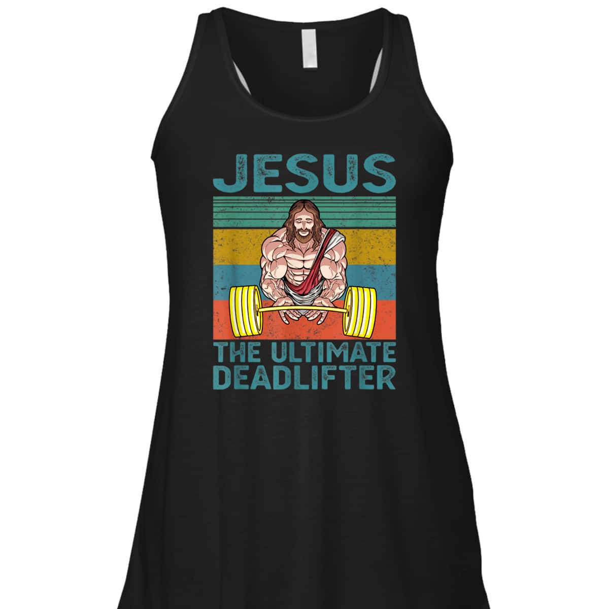 Vintage Funny Christian Gymer T-Shirt Jesus The Ultimate Deadlifter