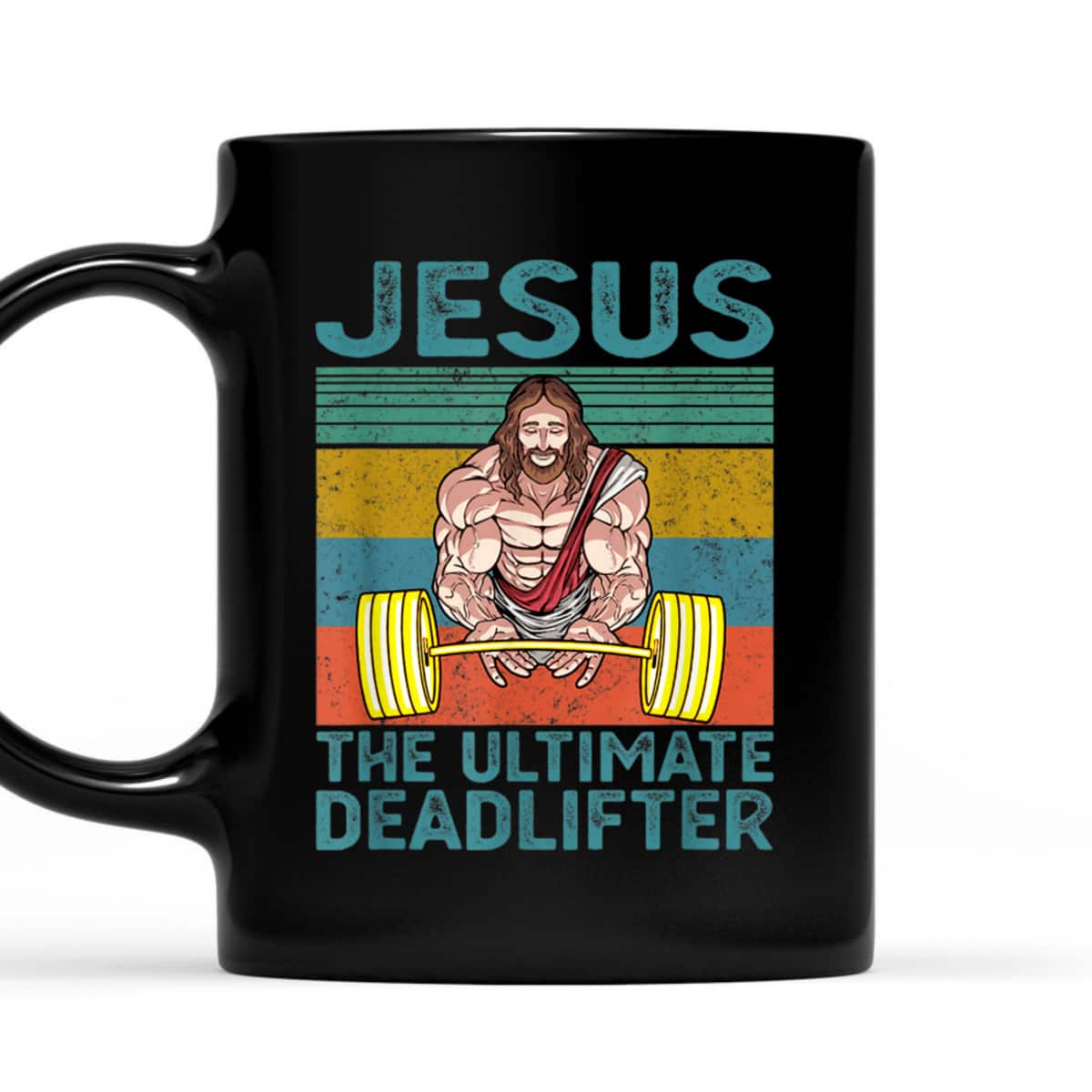 Vintage Funny Christian Gymer T-Shirt Jesus The Ultimate Deadlifter