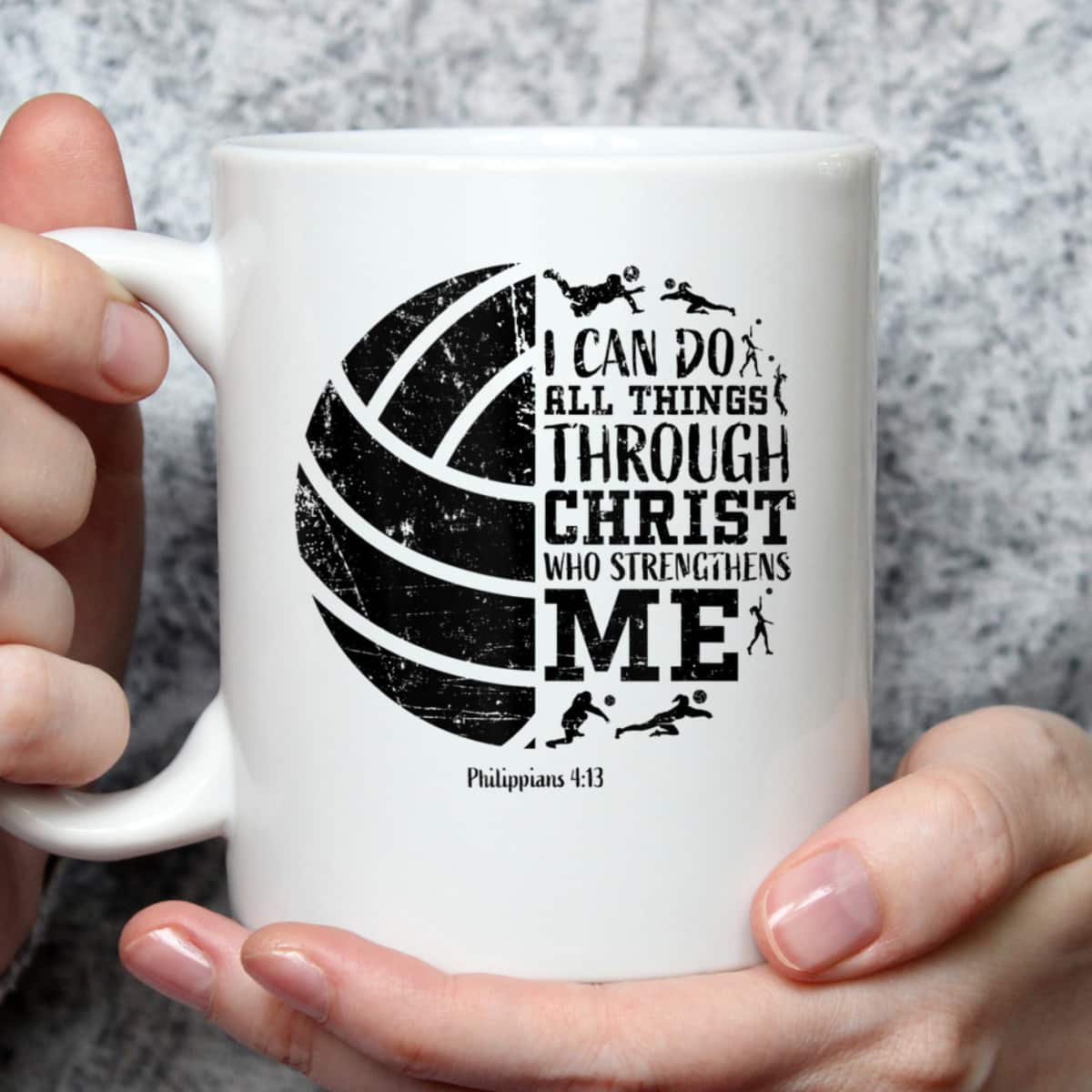 Bible Verse T-Shirt Philippians 4:13 Volleyball Gifts I Can Do All Things Through Christ