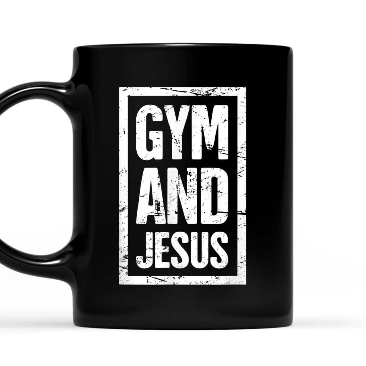 Gym And Jesus T-Shirt Christian Workout Gymer Gift