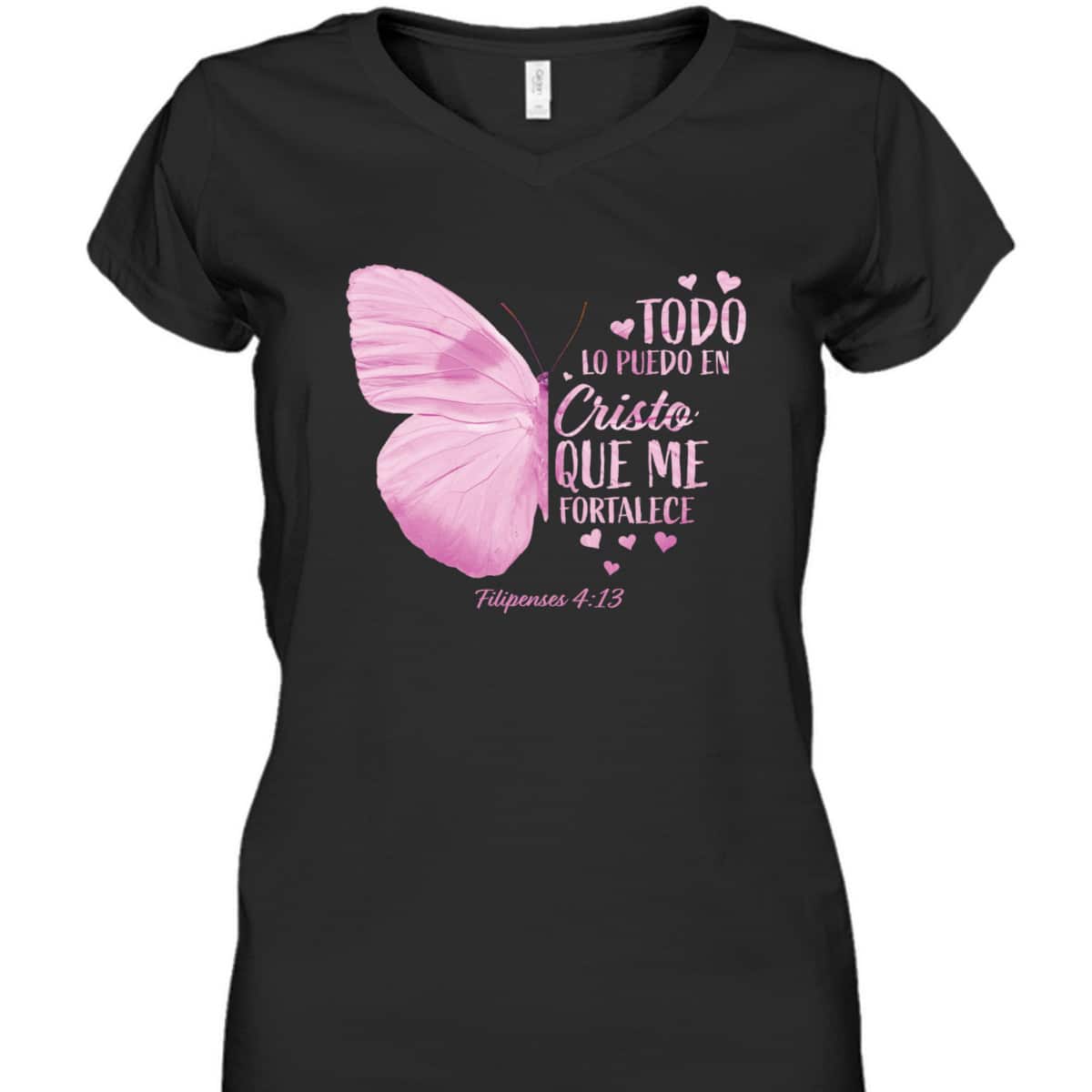 Christian Spanish Bible Verse Religious T-Shirt Filipenses 4:13