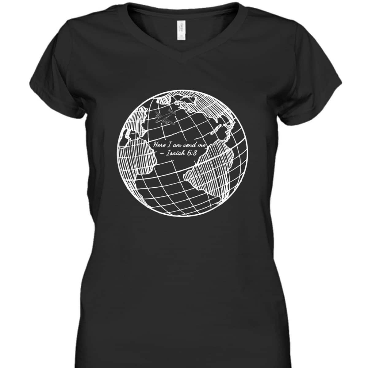 Here I Am Send Me Isaiah 6:8 Christian Missionary Religious Bible Verse T-Shirt Gift