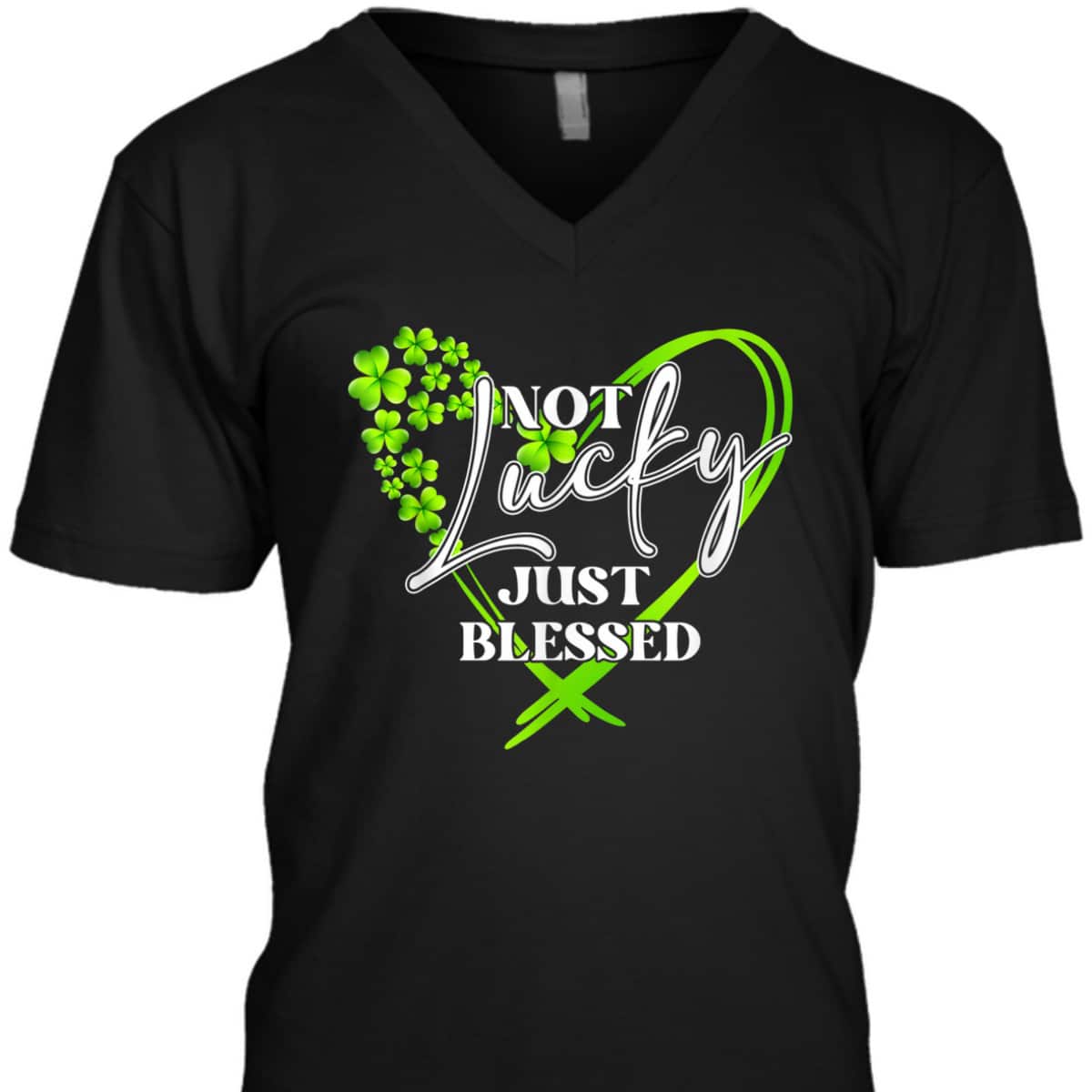 Romans 4:7-8 T-Shirt Not Lucky Just Blessed Heart Shamrock Christian St Patrick's Day Gift Romans 4:7-8 T-Shirt Not Lucky Just Blessed Heart Shamrock Christian St Patrick's Day Gift
