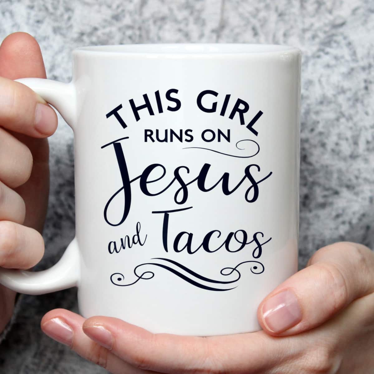 This Girl Runs On Jesus And Tacos Funny Christian T-Shirt