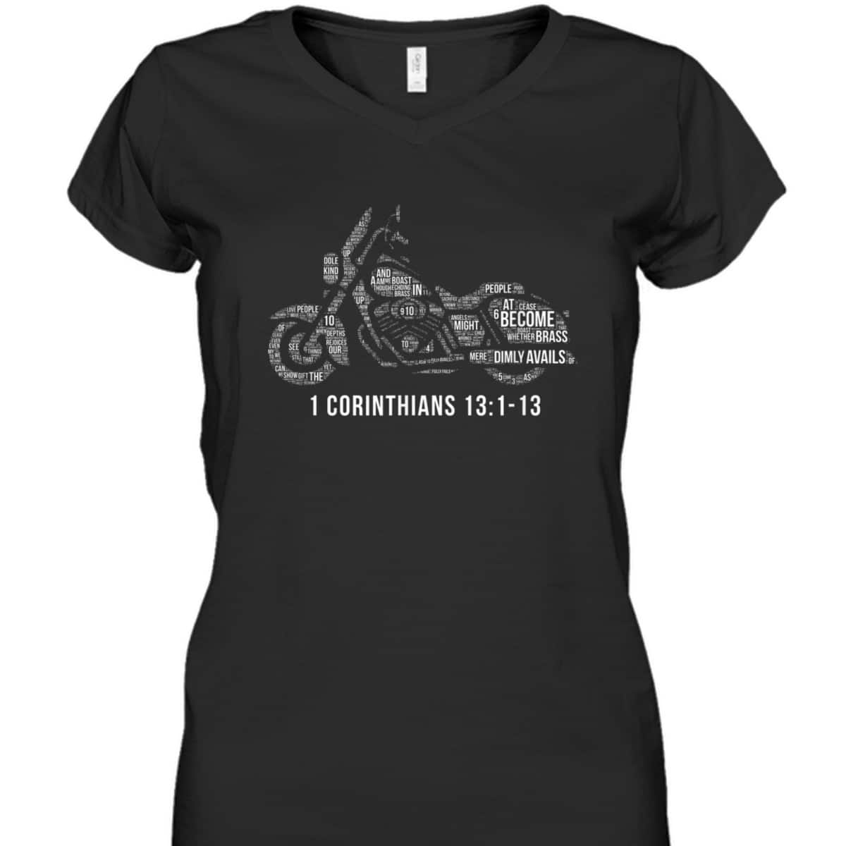 Bible Verse T-Shirt 1 Corinthians 13 Christian Biker Motorcycle Religious Gift Bible Verse T-Shirt 1 Corinthians 13 Christian Biker Motorcycle Religious Gift