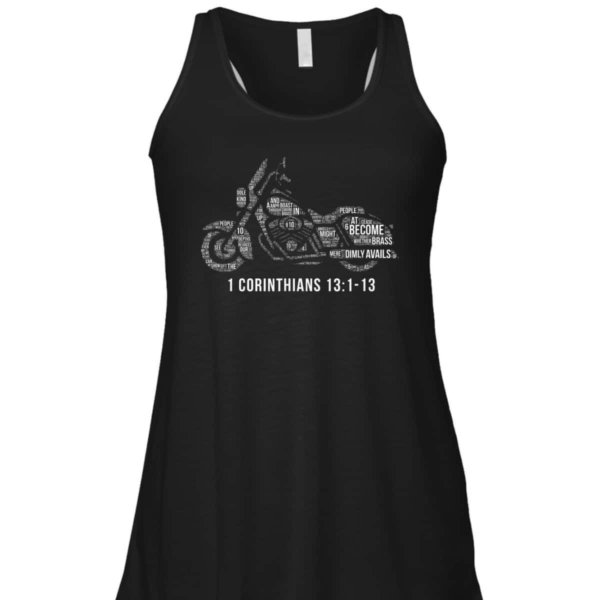 Bible Verse T-Shirt 1 Corinthians 13 Christian Biker Motorcycle Religious Gift