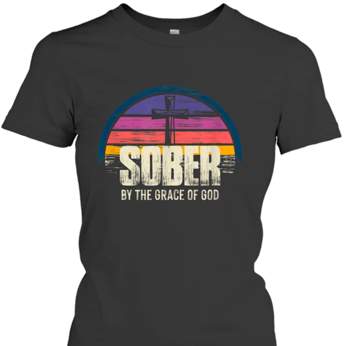 Sober By The Grace Of God T-Shirt Christian Religious Gift Sober By The Grace Of God T-Shirt Christian Religious Gift