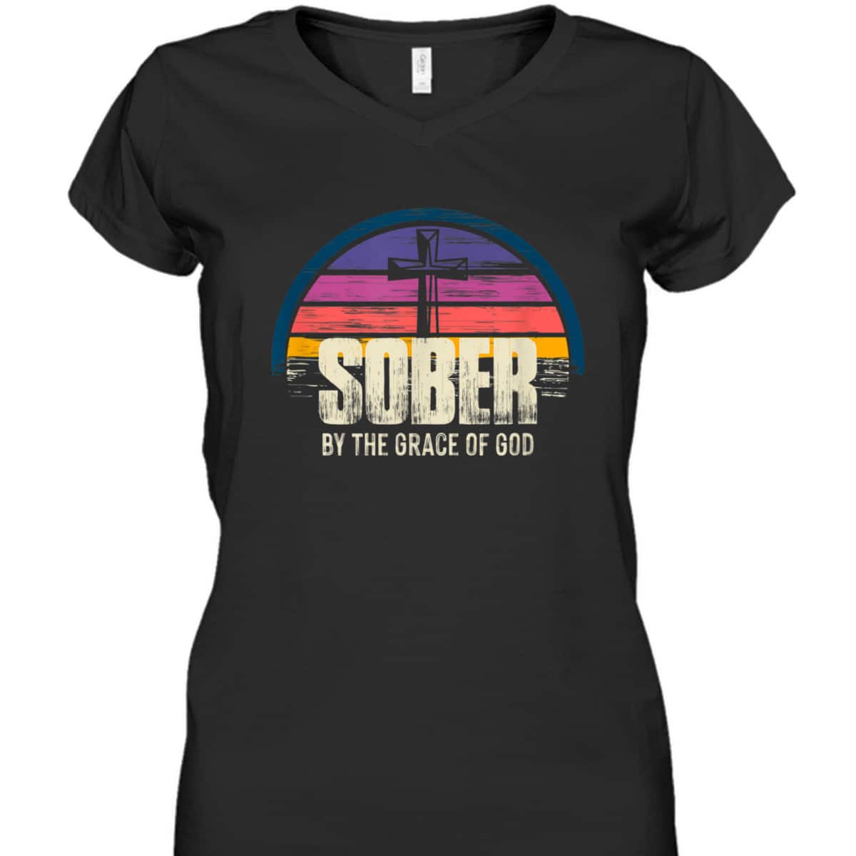 Sober By The Grace Of God T-Shirt Christian Religious Gift Sober By The Grace Of God T-Shirt Christian Religious Gift