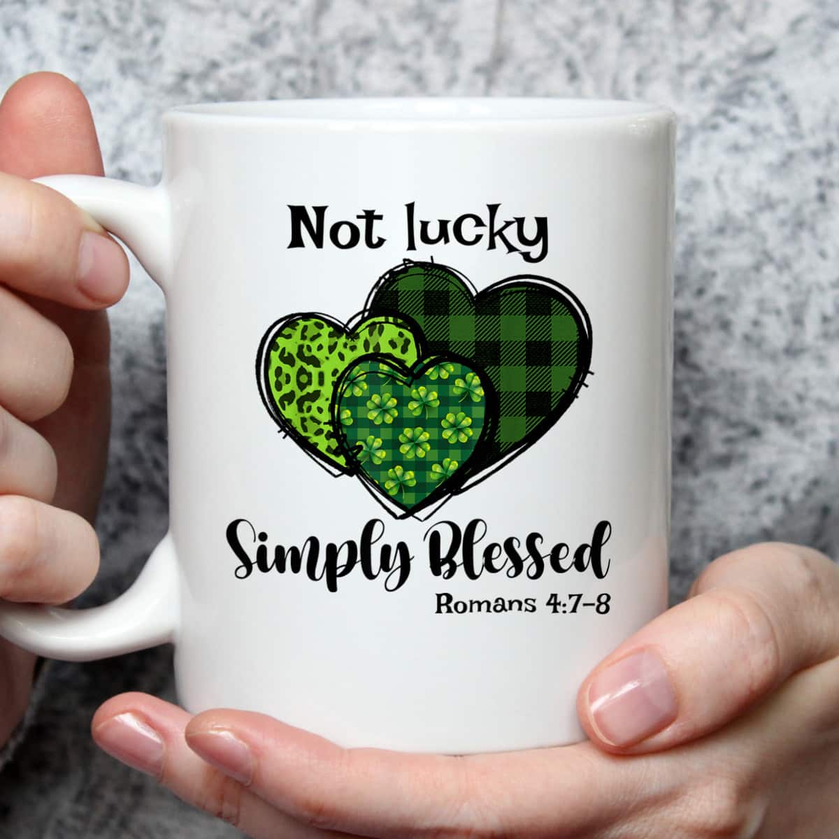 Romans 4:7 Not Lucky Simply Blessed T-Shirt Christian Shamrock St Patricks Day Gift Romans 4:7 Not Lucky Simply Blessed T-Shirt Christian Shamrock St Patricks Day Gift