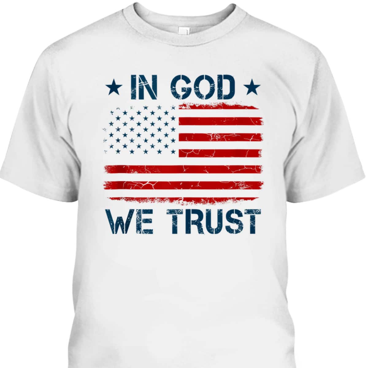 Vintage US American Flag In God We Trust T-Shirt