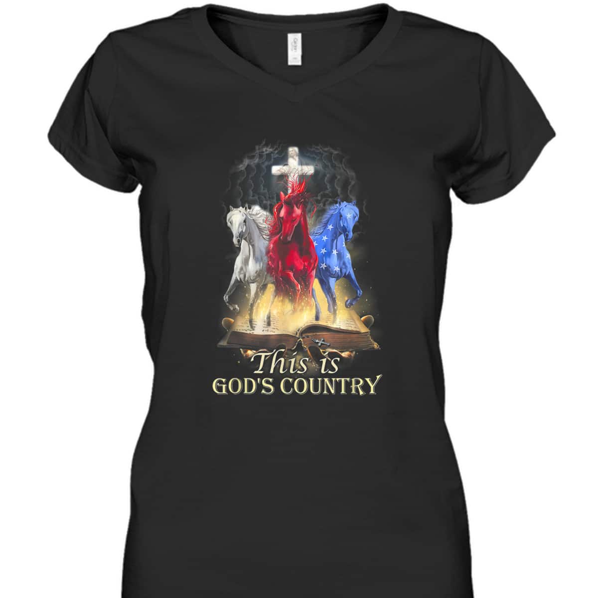 This Is God‘s Country T-Shirt Cool Horses Running In Halo Of Bible This Is God‘s Country T-Shirt Cool Horses Running In Halo Of Bible