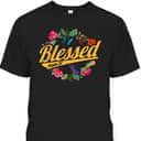 Blessed Psalm 23 With Flower And Butterfly T-Shirt Christian Bible Verse Gift