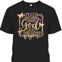 She Who Kneels Before God Can Stand Before Anyone T-Shirt Christian Bible Verse Gift