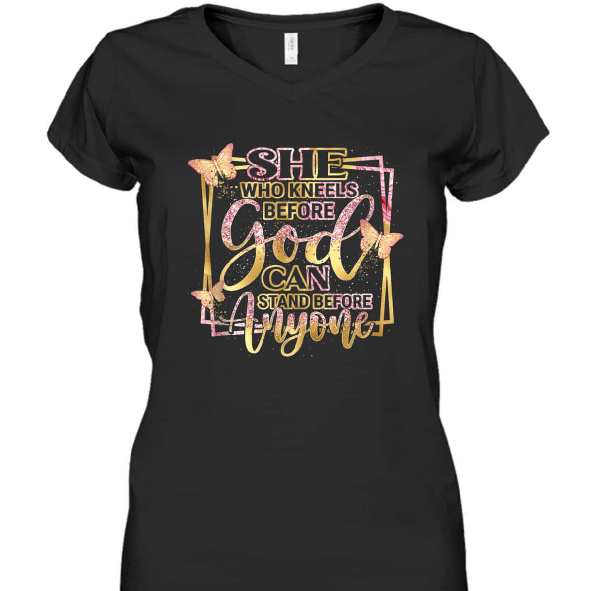 She Who Kneels Before God Can Stand Before Anyone T-Shirt Christian Bible Verse Gift She Who Kneels Before God Can Stand Before Anyone T-Shirt Christian Bible Verse Gift