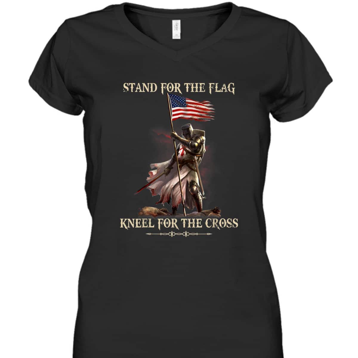 Stand For The Flag Kneel For The Cross Knight Templar T-Shirt Stand For The Flag Kneel For The Cross Knight Templar T-Shirt