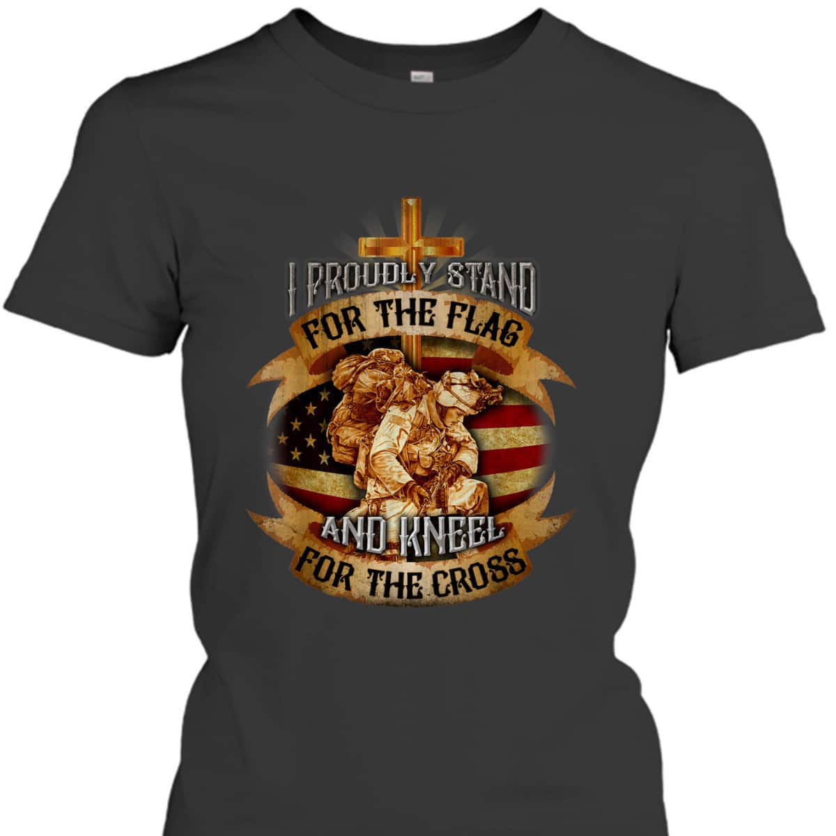 Stand For The Flag Kneel For The Cross US American Patriotic T-Shirt Memorial Day Gift Stand For The Flag Kneel For The Cross US American Patriotic T-Shirt Memorial Day Gift