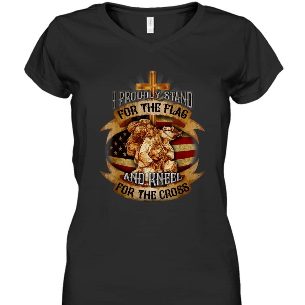 Stand For The Flag Kneel For The Cross US American Patriotic T-Shirt Memorial Day Gift Stand For The Flag Kneel For The Cross US American Patriotic T-Shirt Memorial Day Gift