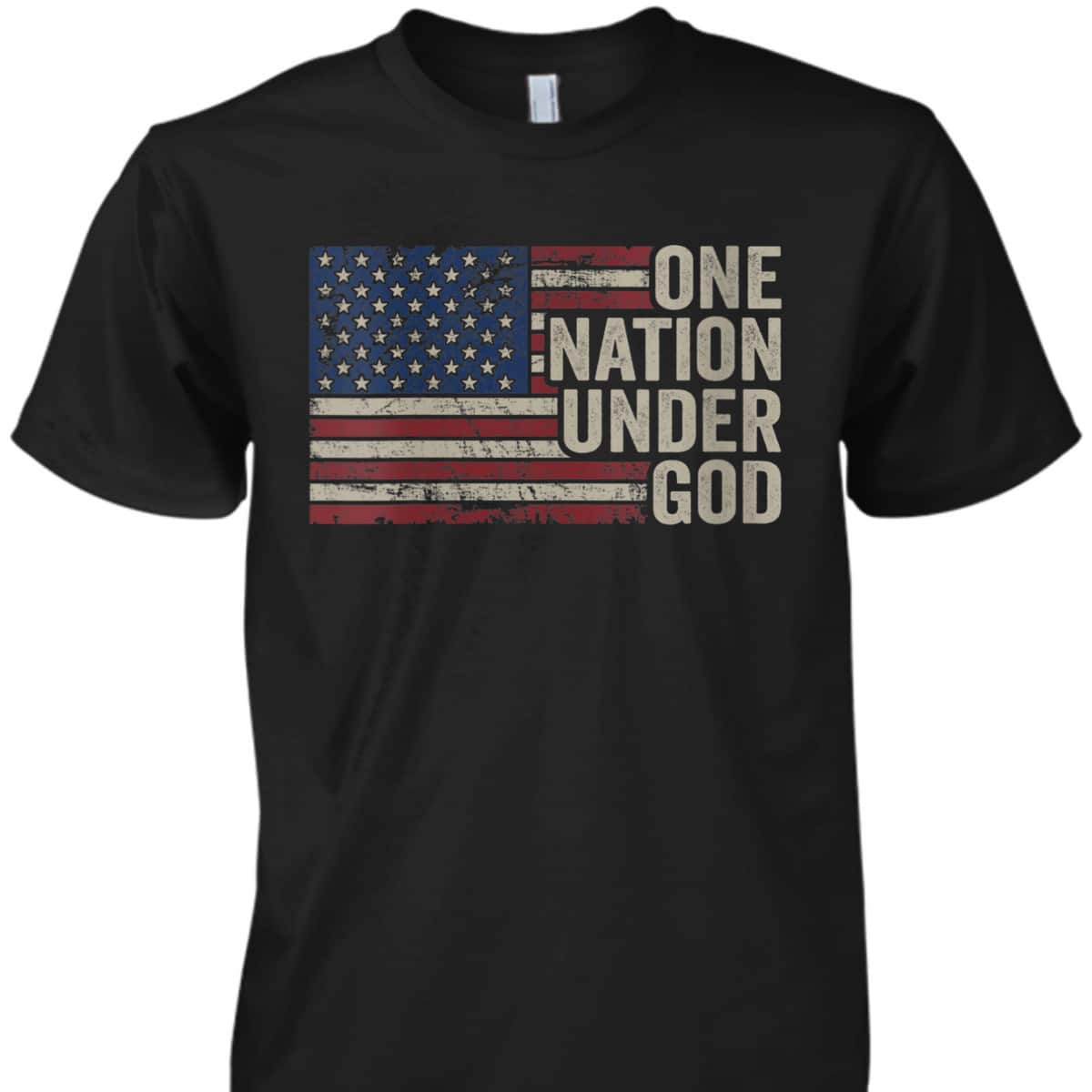 4th Of July T-Shirt One Nation Under God USA Vintage American Flag 4th Of July T-Shirt One Nation Under God USA Vintage American Flag