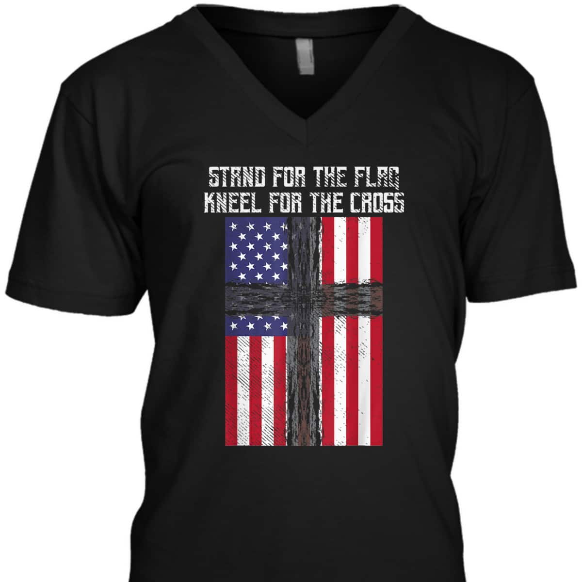 Stand For The Flag Kneel For The Cross Christian God Jesus US American Patriotic T-Shirt Stand For The Flag Kneel For The Cross Christian God Jesus US American Patriotic T-Shirt