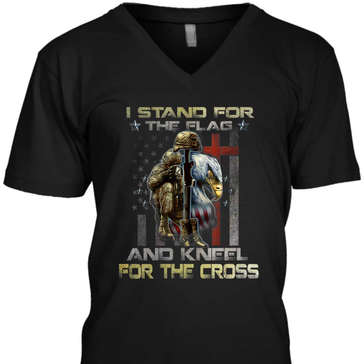 I Stand For The Flag Kneel For The Cross US Flag And Eagle T-Shirt Veteran's Day Gift I Stand For The Flag Kneel For The Cross US Flag And Eagle T-Shirt Veteran's Day Gift