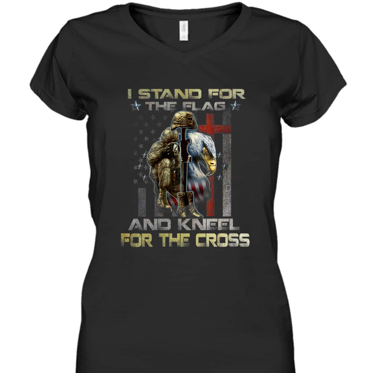 I Stand For The Flag Kneel For The Cross US Flag And Eagle T-Shirt Veteran's Day Gift I Stand For The Flag Kneel For The Cross US Flag And Eagle T-Shirt Veteran's Day Gift