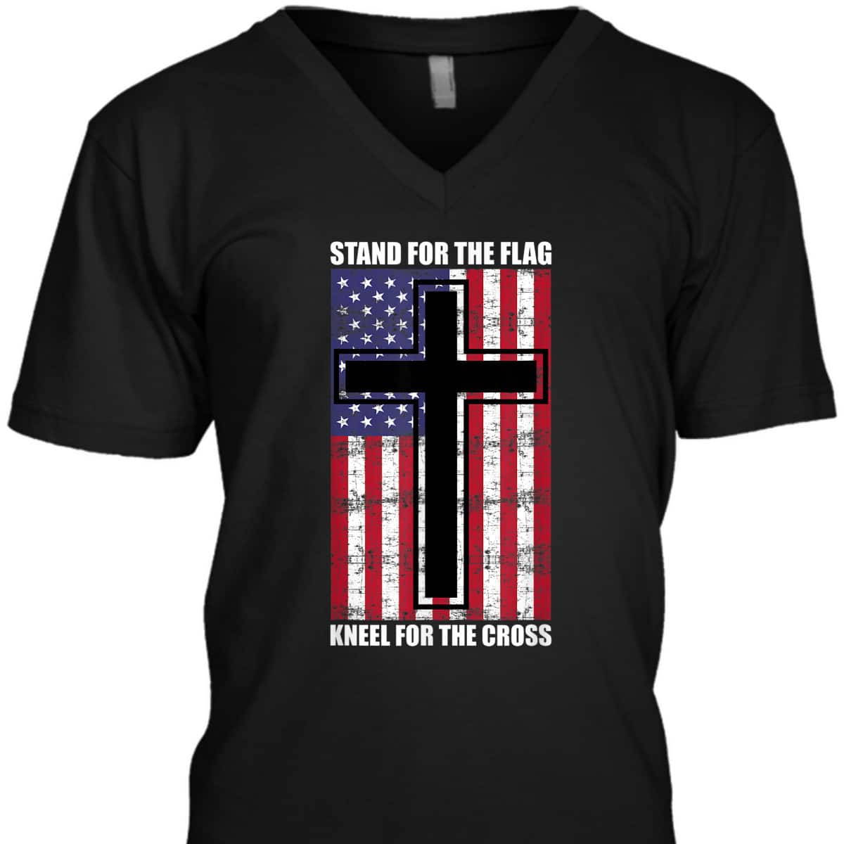 Stand For The Flag T-Shirt Kneel For The Cross Stand For The Flag T-Shirt Kneel For The Cross