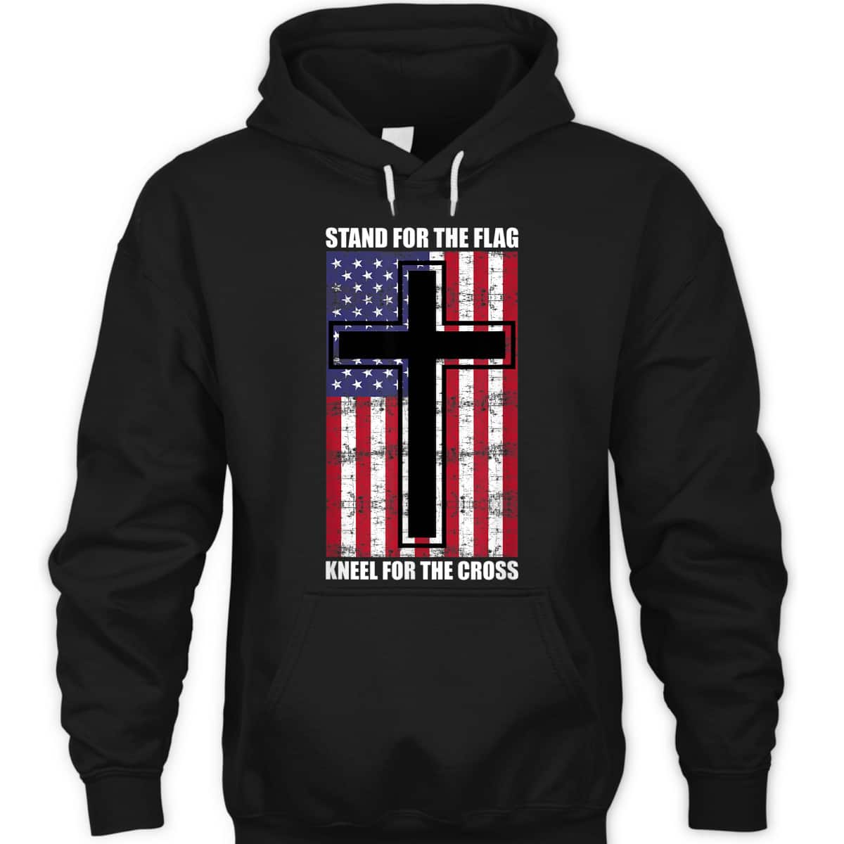 Stand For The Flag T-Shirt Kneel For The Cross Stand For The Flag T-Shirt Kneel For The Cross
