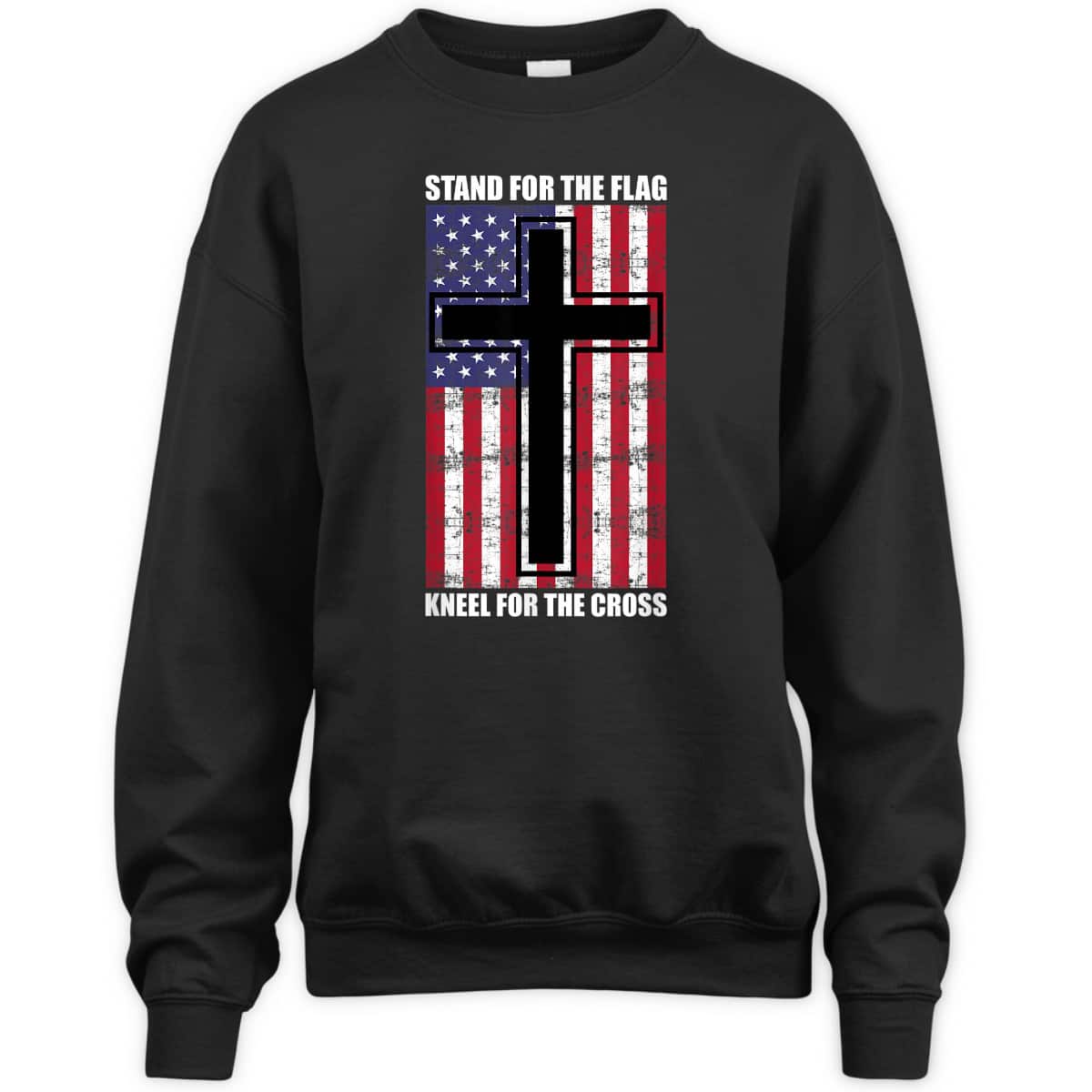 Stand For The Flag T-Shirt Kneel For The Cross Stand For The Flag T-Shirt Kneel For The Cross