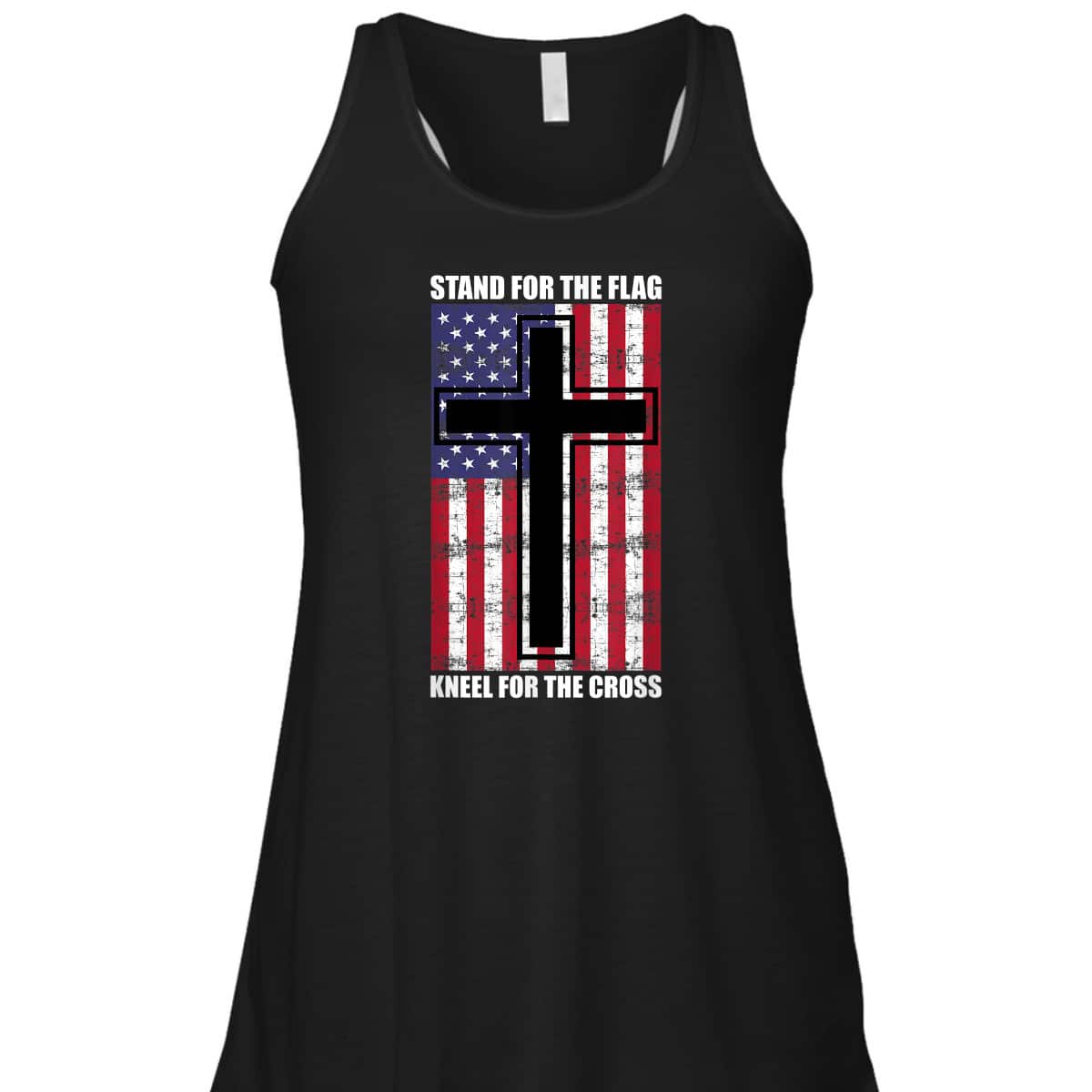 Stand For The Flag T-Shirt Kneel For The Cross Stand For The Flag T-Shirt Kneel For The Cross