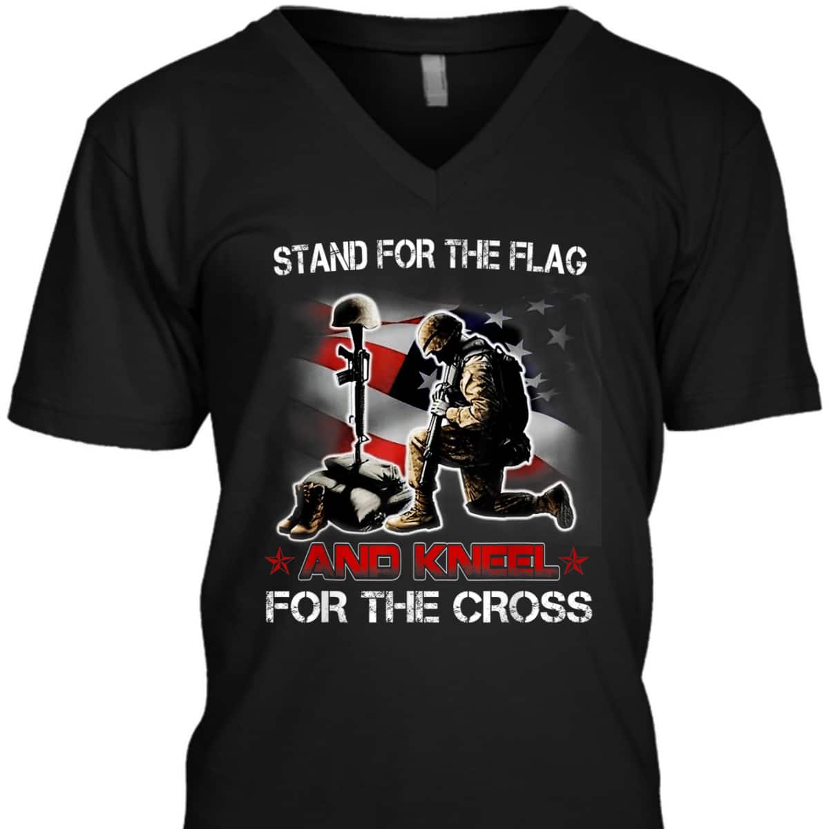 I Stand For The Flag I Kneel At The Cross T-Shirt Veterans Day Independence Day Gift I Stand For The Flag I Kneel At The Cross T-Shirt Veterans Day Independence Day Gift