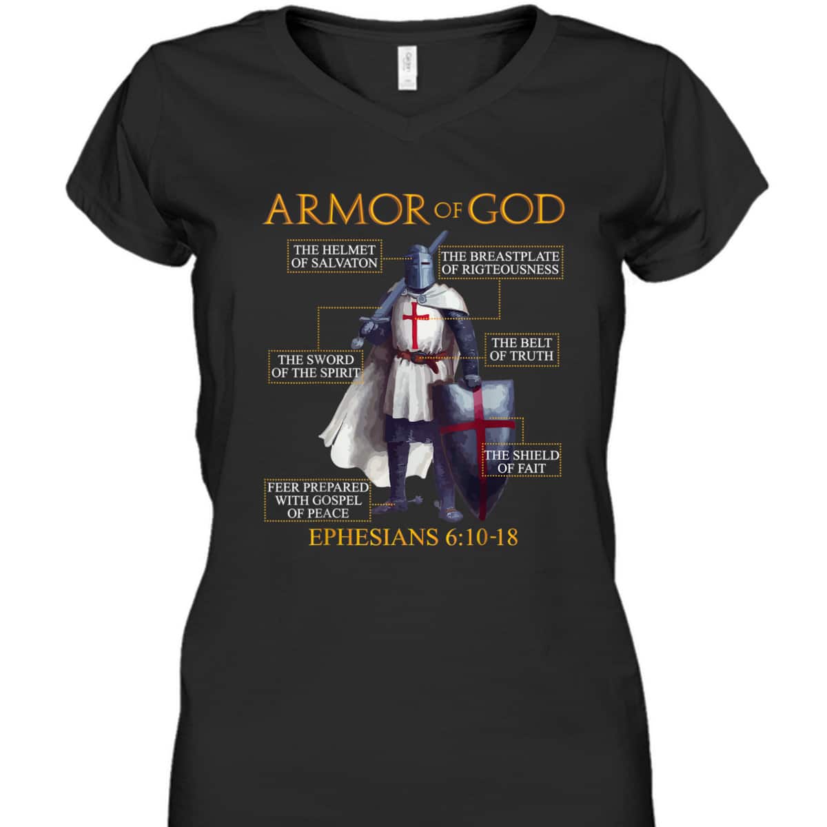 Armor Of God T-Shirt Ephesians Bible Verse Religious Christian Gift