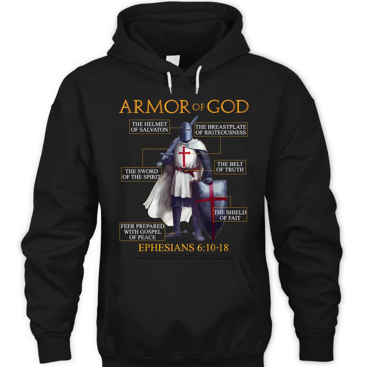 Armor Of God T-Shirt Ephesians Bible Verse Religious Christian Gift