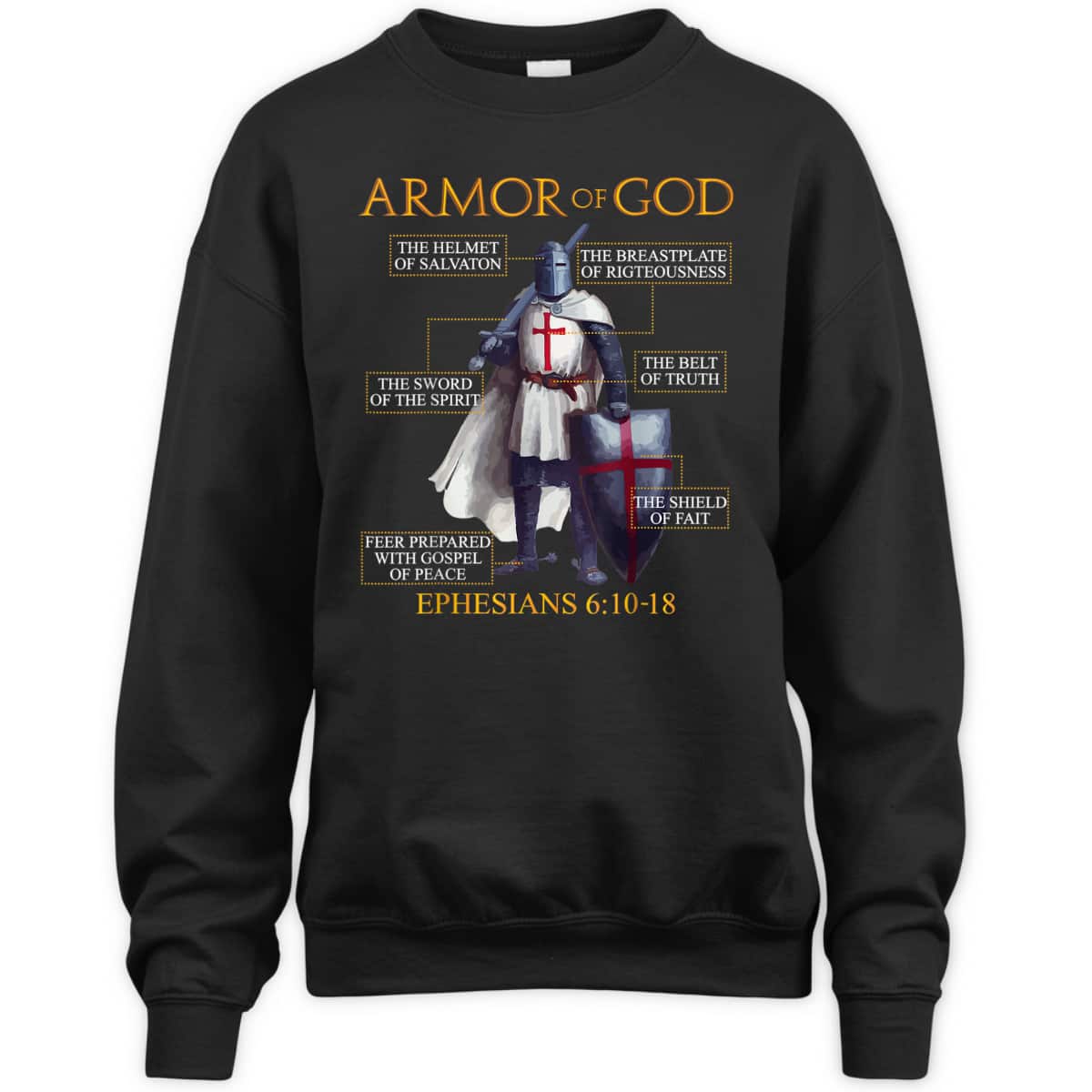 Armor Of God T-Shirt Ephesians Bible Verse Religious Christian Gift