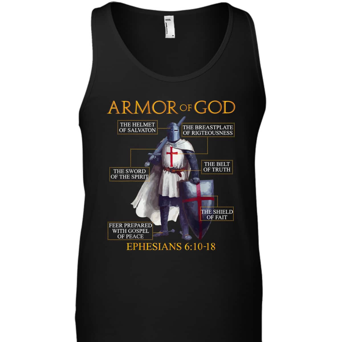 Armor Of God T-Shirt Ephesians Bible Verse Religious Christian Gift