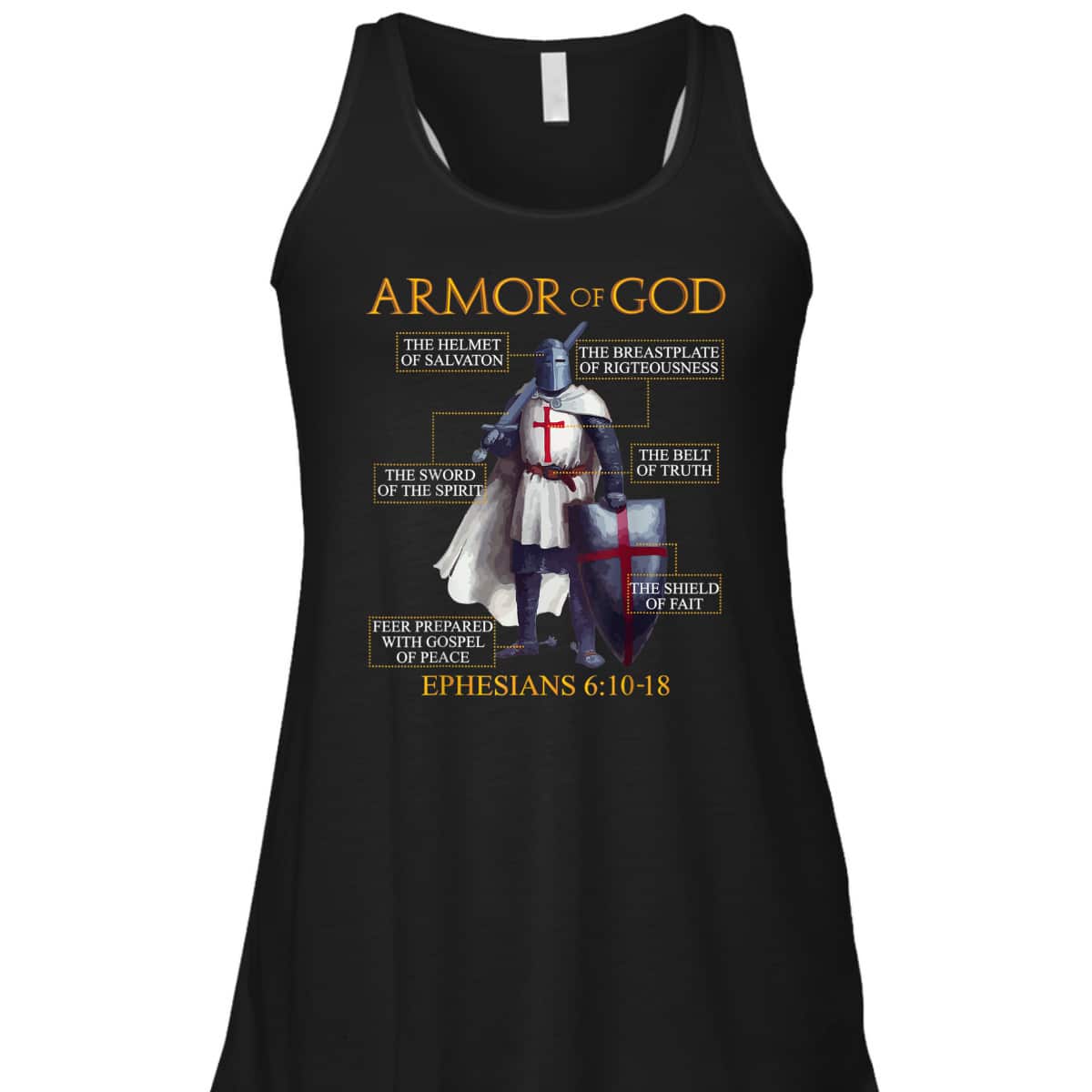 Armor Of God T-Shirt Ephesians Bible Verse Religious Christian Gift