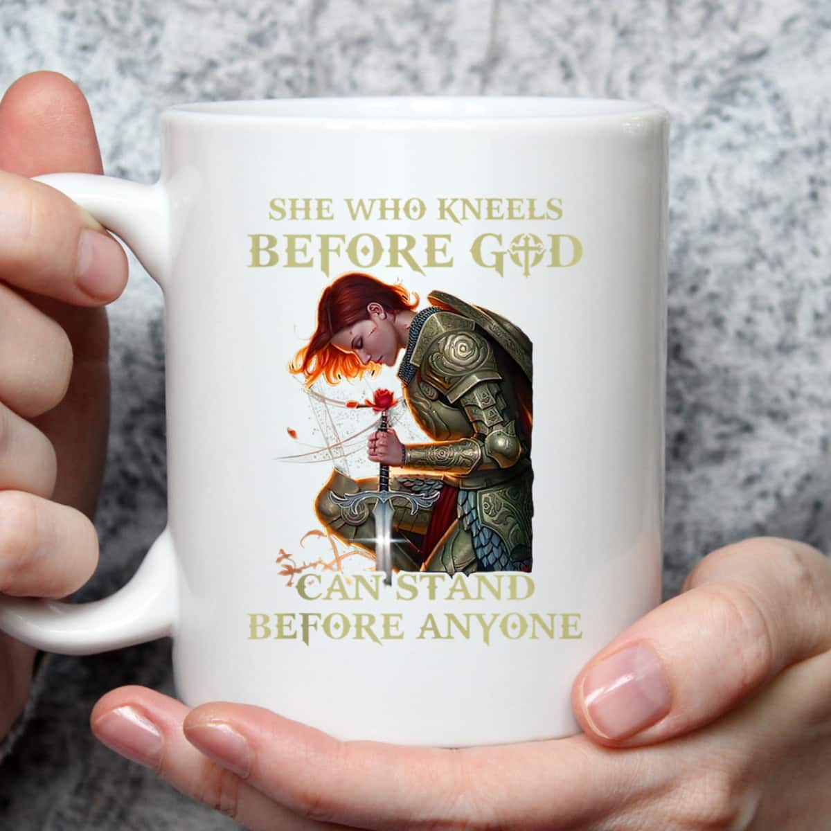 Armor Of God She Who Kneels Before God T-Shirt Can Stands Before Anyones Armor Of God She Who Kneels Before God T-Shirt Can Stands Before Anyones