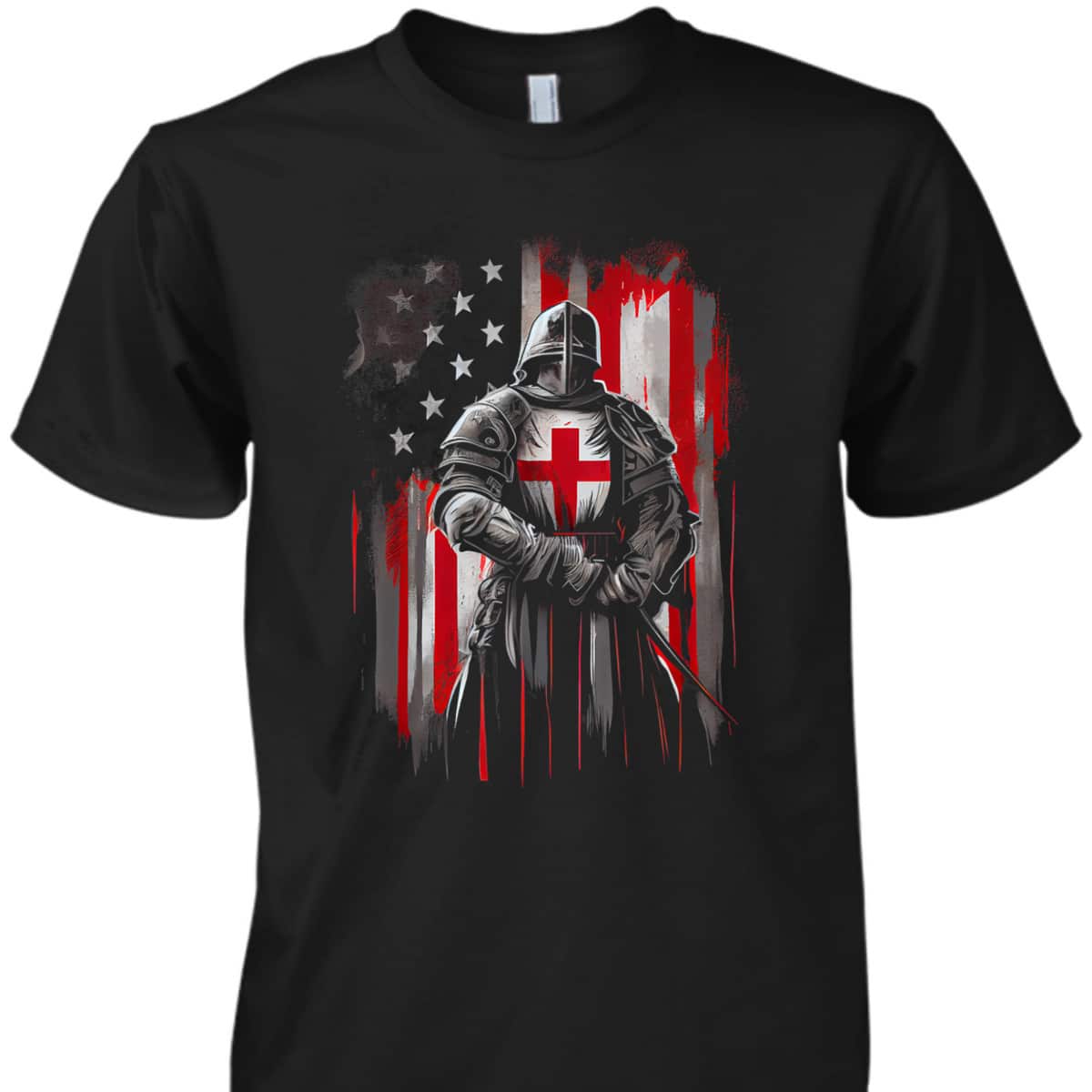 Armor Of God T-Shirt US Flag Knight Templar Independence Day Patriot Christians Gift Armor Of God T-Shirt US Flag Knight Templar Independence Day Patriot Christians Gift